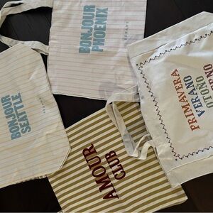 Set of Graphic Tote Bags